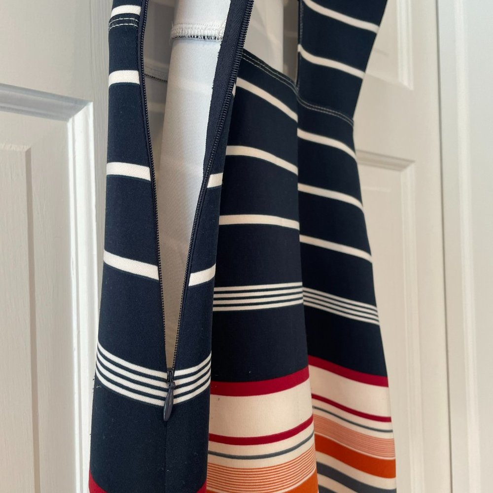 Abercrombie Neoprene Square Neck Dress Navy Stripe Women’s XS - Picture 5 of 12